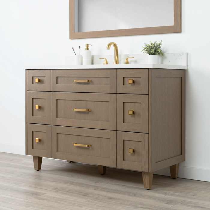 Bridgeport 48 AlmondCoast ArticTrace OldHandles KnobsGold RightAngle Closedcopy?v=1751326739 - Premium Bathroom Vanity for Canadian Homes and Businesses - Facility Supply Pro