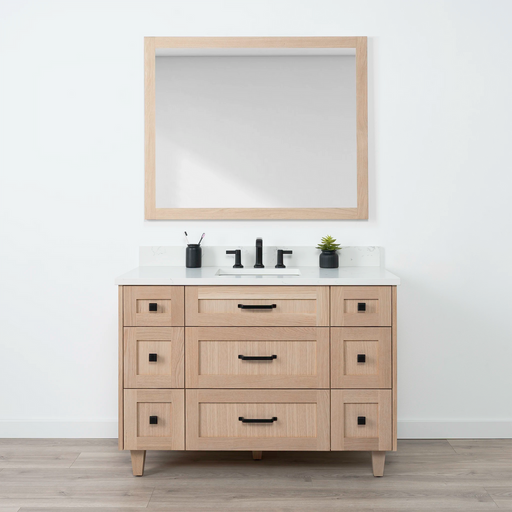 Bridgeport 48 WhiteOak ArticTrace OldHandles KnobsBlack FrontShot Closecopy?v=1751327140 - Premium Bathroom Vanity for Canadian Homes and Businesses - Facility Supply Pro