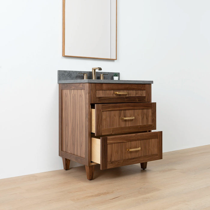 Bridgeport Black Walnut 30 Left Opencopy - High-End Bathroom Vanity - Facility Supply Pro Canada