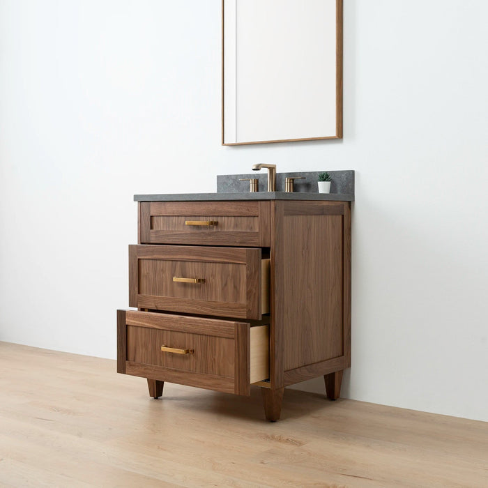 Bridgeport Black Walnut 30 Right Opencopy - High-End Bathroom Vanity - Facility Supply Pro Canada