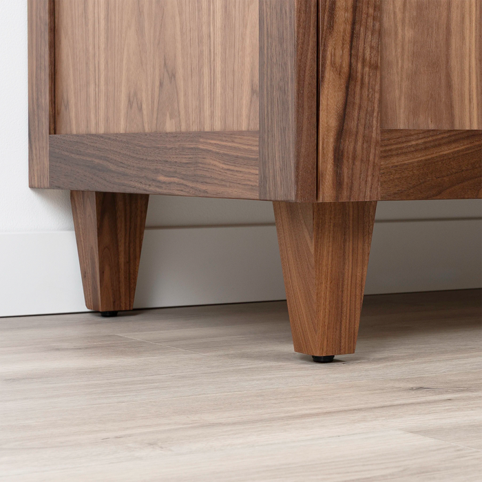 Bridgeport Vanity with Legs – Black Walnut Left Side Angle