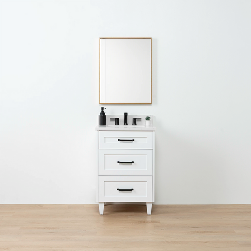 Bridgeport Slim 24" Satin White Vanity – Front View