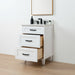 Bridgeport Slim 24" Satin White Vanity – Right Angle View 2