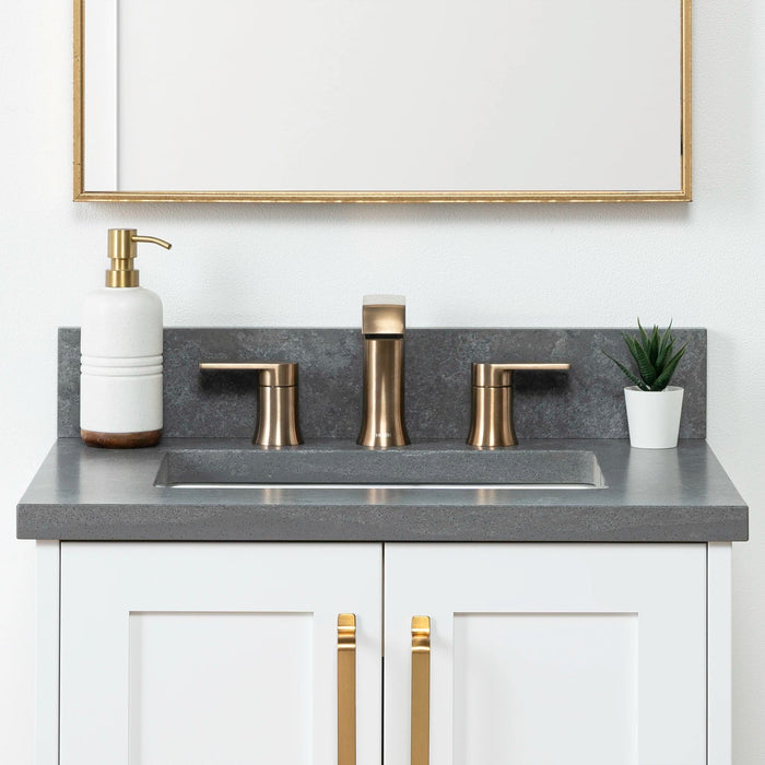 Bridgeport Slim 24" Satin White Vanity – Countertop Detail View
