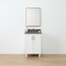 Bridgeport Slim 24" Satin White Vanity – Front View with Doors Closed