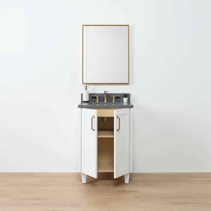 Bridgeport Slim 24" Satin White Vanity – Alternate Front View