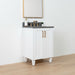 Bridgeport Slim 24" Satin White Vanity – Left Angle View with Doors