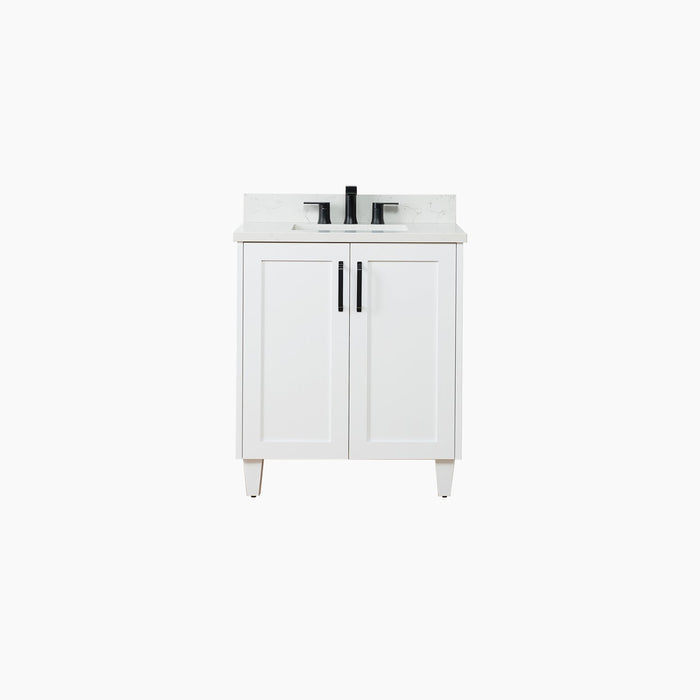 Bridgeport Slim 30 Satin White Doors Arctic Main - High-End Bathroom Vanity - Facility Supply Pro Canada