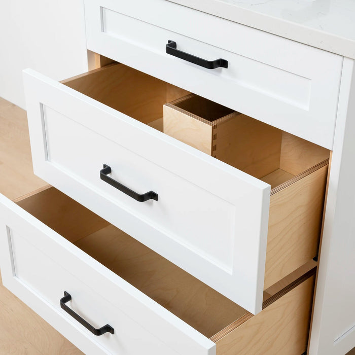 Bridgeport Slim Satin White Drawer 1Copy - High-End Bathroom Vanity - Facility Supply Pro Canada