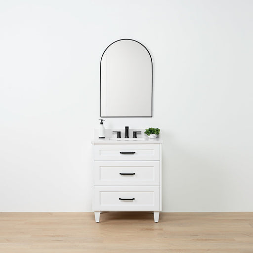 Bridgeport Slim Satin White Front 1Copy - High-End Bathroom Vanity - Facility Supply Pro Canada
