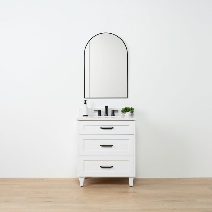 Bridgeport Slim Satin White Front 1Copy - High-End Bathroom Vanity - Facility Supply Pro Canada