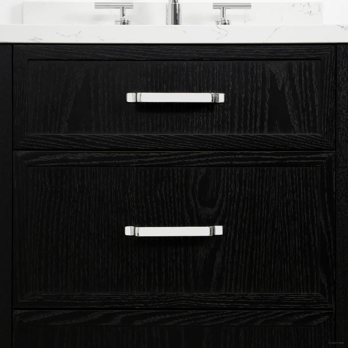 Cape Breton Vanity – Blackened Oak – Drawer Hardware Detail (CA28FF)
