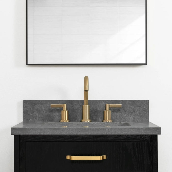 Cape Breton Vanity – Blackened Oak – Drawer Texture Close-Up (CA6DC8)