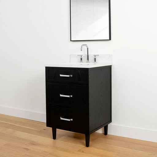 Cape Breton Vanity – Blackened Oak – Side Angle (CA96B9)