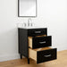 Cape Breton Vanity – Blackened Oak – Drawer Interior Detail (CAFC0E)