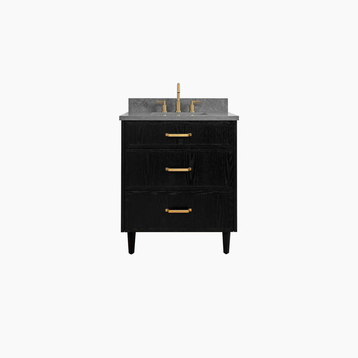 Cape Breton 30  Blackened Oak Bathroom Vanity - High-End Bathroom Vanity - Facility Supply Pro Canada
