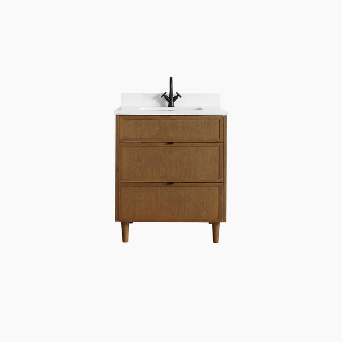 Cape Breton 30  Mid Century Oak Bathroom Vanity - High-End Bathroom Vanity - Facility Supply Pro Canada
