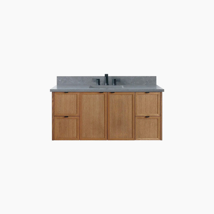 CAPE BRETON 48  WALL MOUNT MID CENTURY OAK BATHROOM VANITY?v=1751327600 - Premium Bathroom Vanity for Canadian Homes and Businesses - Facility Supply Pro