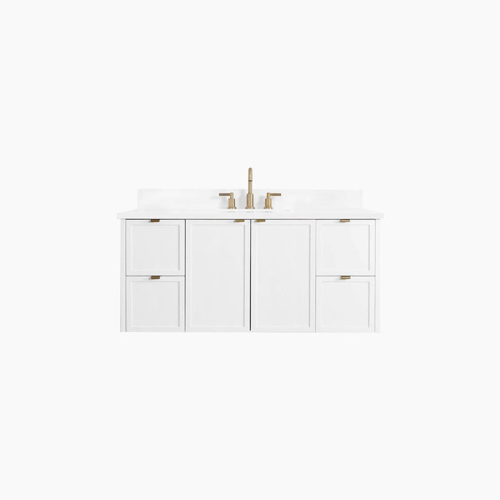 CAPE BRETON 48  WALL MOUNT SATIN WHITE BATHROOM VANITY?v=1751327669 - Premium Bathroom Vanity for Canadian Homes and Businesses - Facility Supply Pro