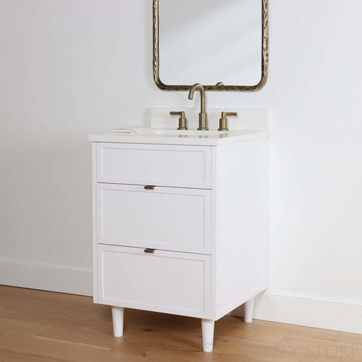 Cape Breton 24" Vanity – Satin White – Front Angle (58480011)