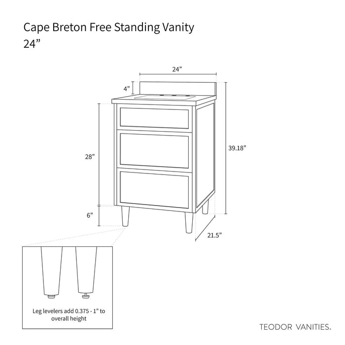 Cape Breton 24" Vanity – Satin White – Drawer Mechanism (58481138)