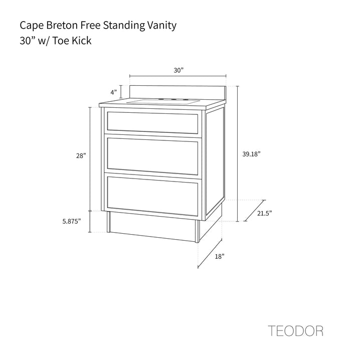 Cape Breton 30 Toe Kick - High-End Bathroom Vanity - Facility Supply Pro Canada
