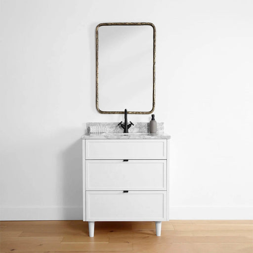 Cape Breton 30  Teodor  Satin White Vanity Teodor Bathroom Vanity 58478758 - High-End Bathroom Vanity - Facility Supply Pro Canada