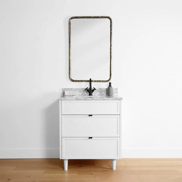 Cape Breton 30  Teodor  Satin White Vanity Teodor Bathroom Vanity 58478758 - High-End Bathroom Vanity - Facility Supply Pro Canada