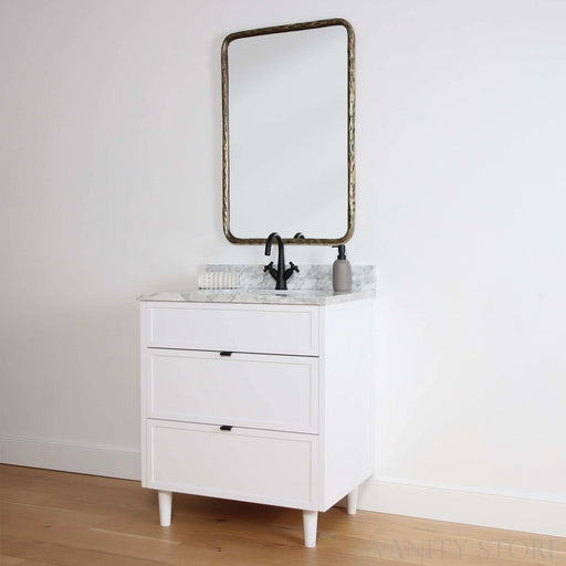 Cape Breton 30  Teodor  Satin White Vanity Teodor Bathroom Vanity 58478823 - High-End Bathroom Vanity - Facility Supply Pro Canada