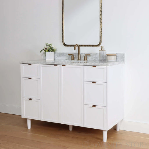 Cape Breton 48  Teodor  Satin White Vanity Teodor Bathroom Vanity 58477342?v=1751327478 - Premium Bathroom Vanity for Canadian Homes and Businesses - Facility Supply Pro