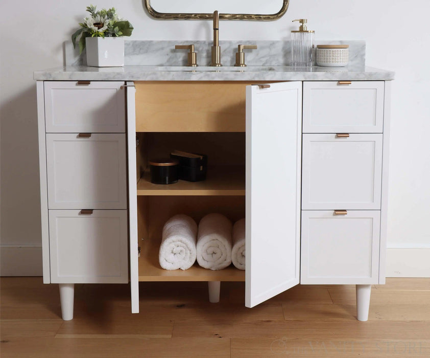 Cape Breton 48  Teodor  Satin White Vanity Teodor Bathroom Vanity 58477491?v=1751327478 - Premium Bathroom Vanity for Canadian Homes and Businesses - Facility Supply Pro