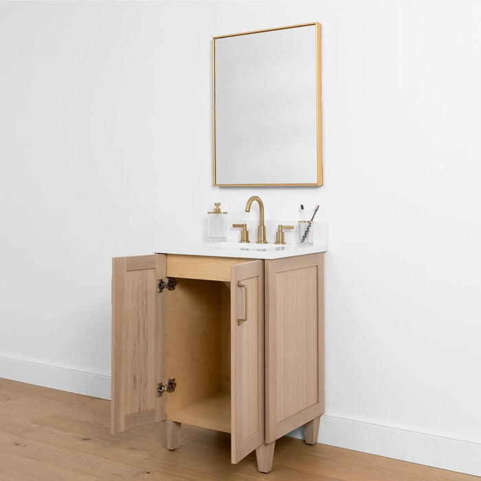 Teodor Bathroom Vanity – White Oak Door Panel (Texture Close-Up)