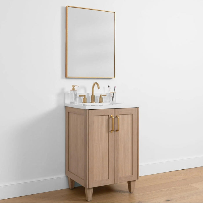 Teodor Bathroom Vanity – White Oak Door Panel (Side Profile)