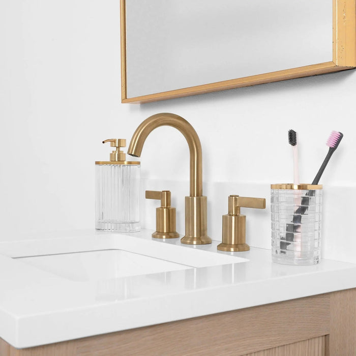 Teodor Bathroom Vanity – White Oak Door Panel (Open View)