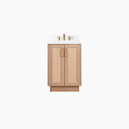 Teodor Bathroom Vanity – White Oak Toekick (Plain Background)