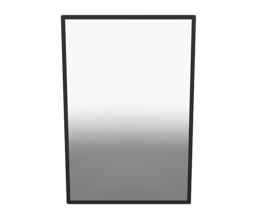 Close-up of Frost 945-24x36-FT-BLK vandal resistant concealed mounting and polished glass detail