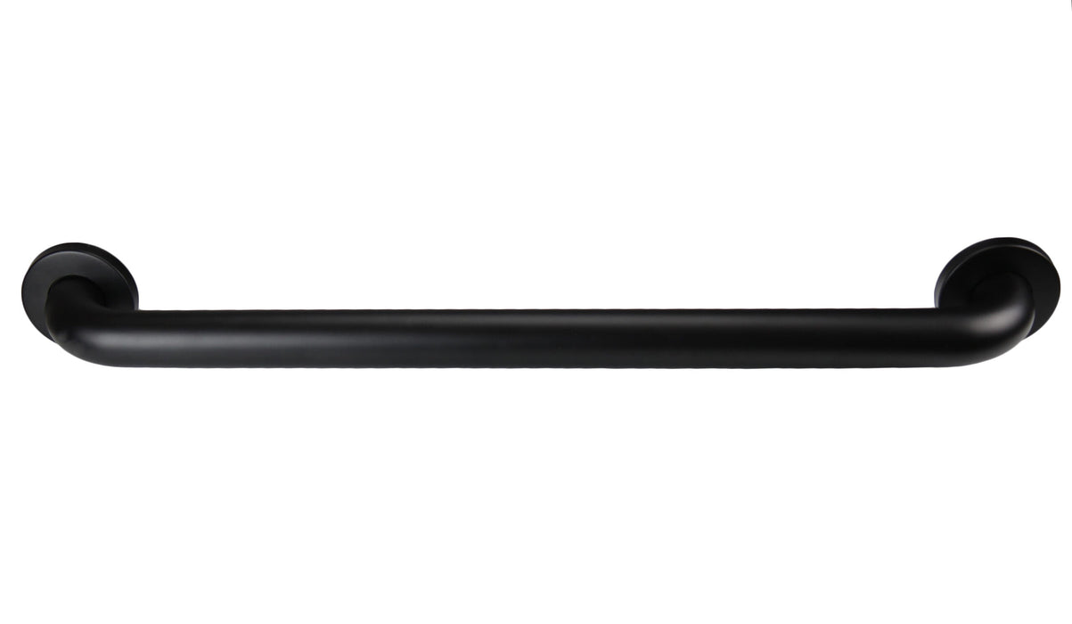 Matte black antimicrobial grab bar 24 inch with concealed mounting