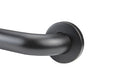 Durable stainless steel grab bar with snap on flanges in matte black
