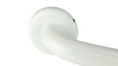 White finish L-shaped grab bar for barrier free access