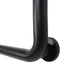 Black finish antimicrobial L-shaped grab bar for barrier free access