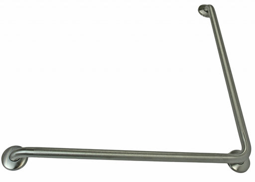 Brushed peened grip L-shaped grab bar 36x36 inch with concealed mounting