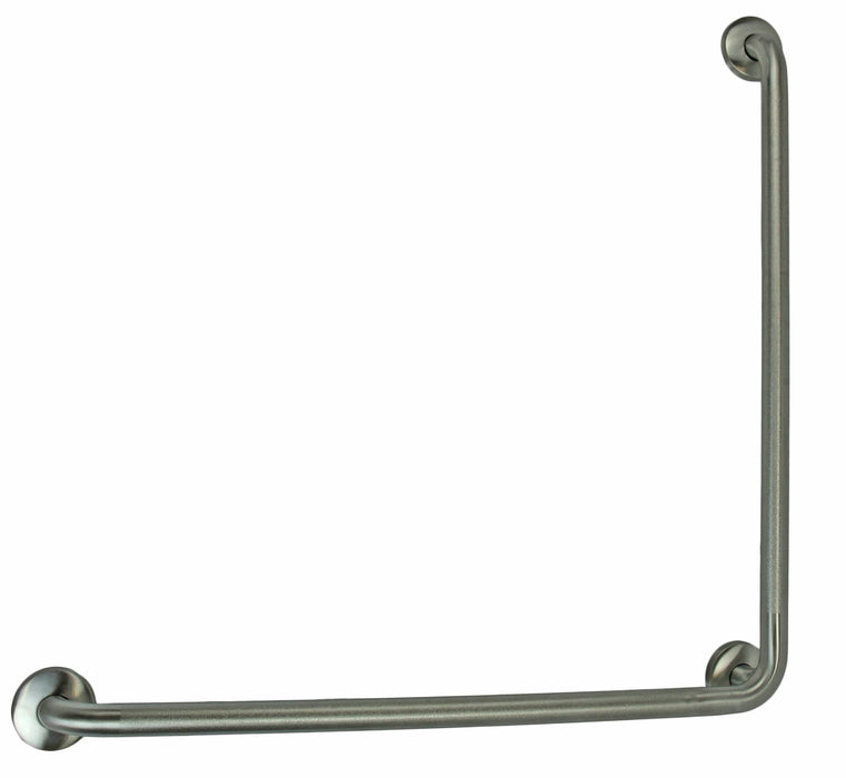 Peened stainless steel L-shaped grab bar 30x30 inch
