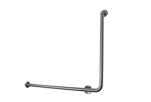 Peened stainless steel L-shaped grab bar 40x30 inch left variant
