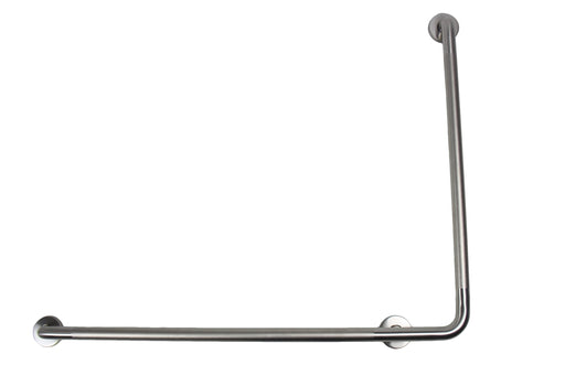 Brushed peened grip L-shaped grab bar 40x30 inch right with concealed mounting