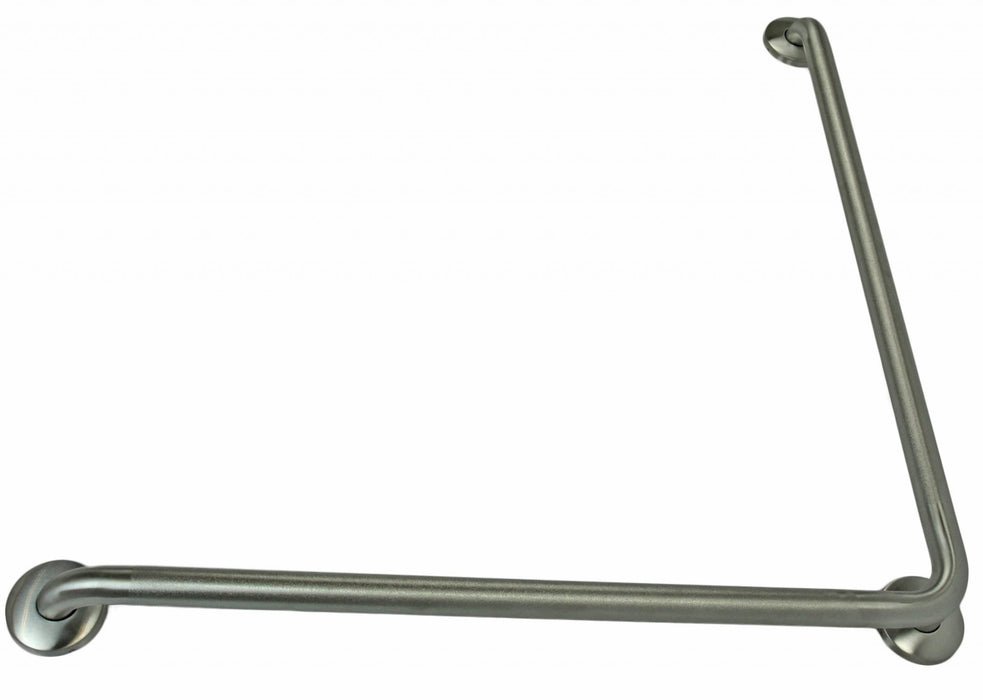 Brushed peened grip L-shaped grab bar 30x30 inch with concealed mounting