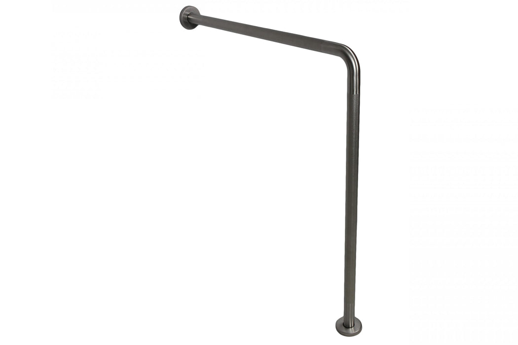 Stainless steel 1.25 inch diameter wall-to-floor grab bar peened finish