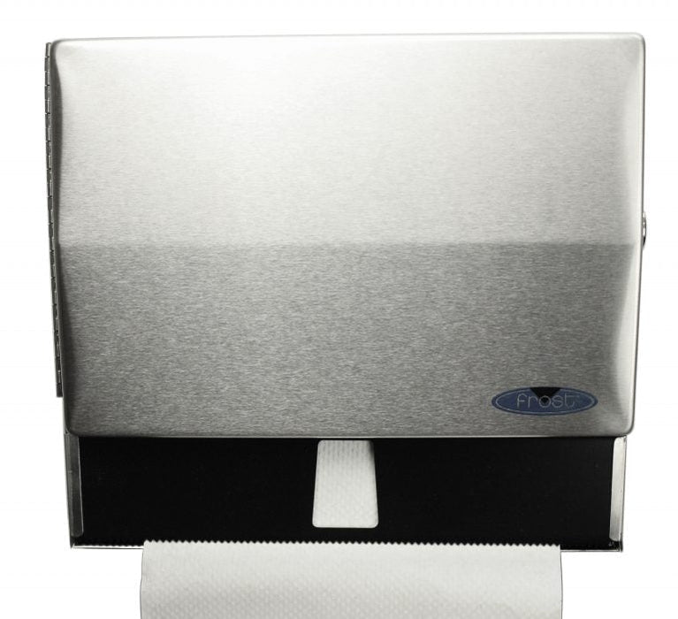 Frost 103-1 stainless steel paper towel dispenser with lock close-up