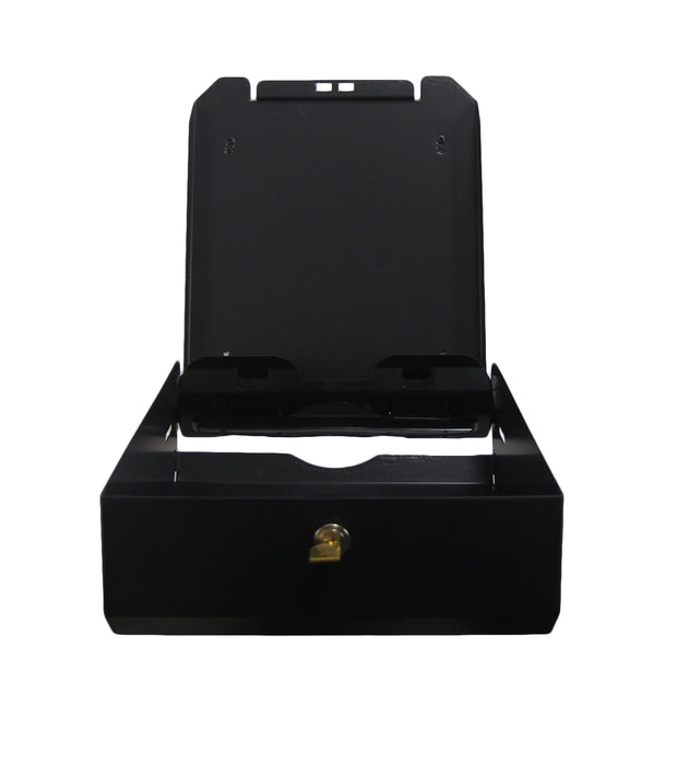 Frost 105-BLK matte black C-fold paper towel dispenser open view
