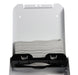 Frost 105 white steel C-fold paper towel dispenser open filled view