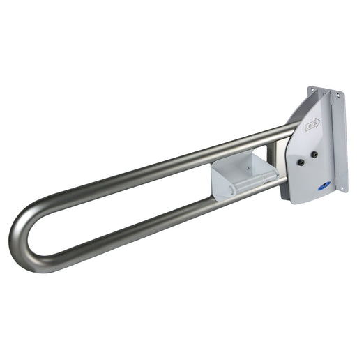 Swing up stainless steel grab bar with peened grip 1055-FTS